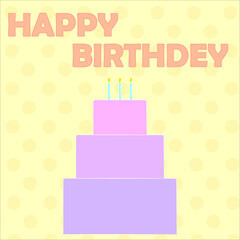 Birthday cake vector background design. Vector illustration.