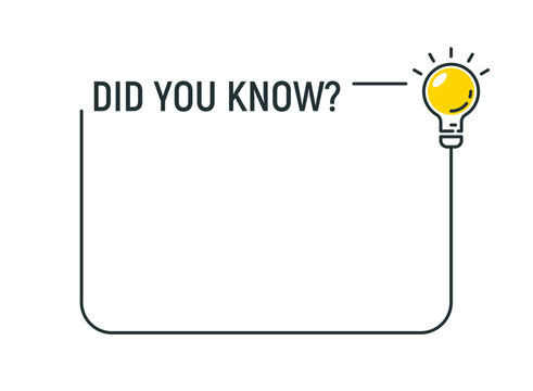 Did you know bulb icon trivia fun vector question interesting knowledge ask. Did you know advice design lightbulb.