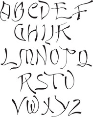 Brushwork Quasi Japanese .L.F.D alphabets - ABC letters