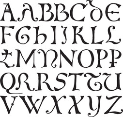 12th Century Ms.German alphabets - ABC letters