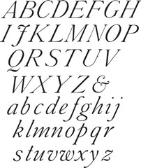 Old Style  Italics alphabets - ABC letters