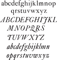 Printed Caslon Type alphabets - ABC letters