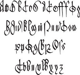 English Courthand From A. Wrights Courthand  alphabets - ABC letters
