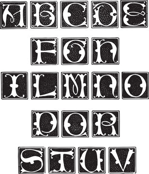 Printed Initials. End Of The 16th Century alphabets - ABC letters