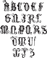 16th Century. from Italian MS alphabets - ABC letters