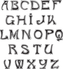 Art Nouveau Alphabets alphabets - ABC letters