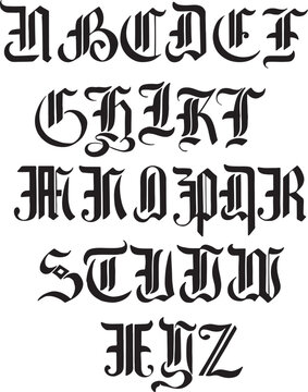 16th Century. Gothic.MS alphabets - ABC letters