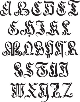 17th Century. MS alphabets - ABC letters