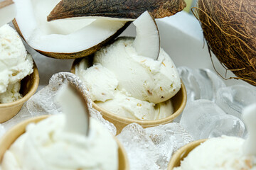 coconut milk and coconut ice ceam