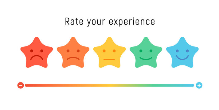 Naklejka Smiley rate scale emotion emoji icon. Feedback rate survey emoticon satisfaction meter.
