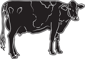 Holstein Cow Sketch Vector