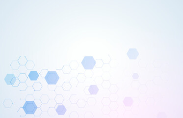 Molecular structure medical chemistry background science. Bio molecule vector dna medicine hex