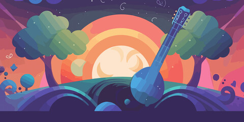Creative flat illustration of World Music Day