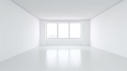 White clean empty architecture interior space room studio background wall display products minimalism. 3d rendering.
