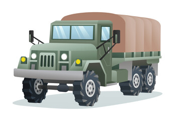 Military truck vector illustration isolated on white background