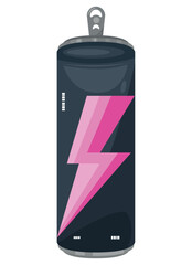 energy drink canned with pink ray