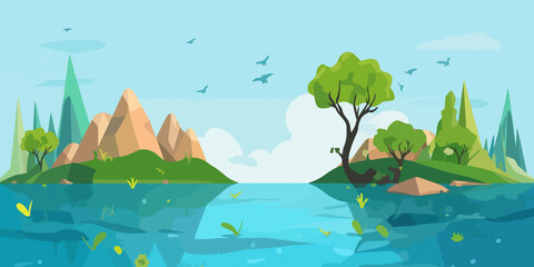Obraz premium Creative flat illustration of World Environment Day