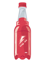 red energy drink bottle