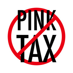Pink tax prohibition sign vector isolated on white background 10 eps