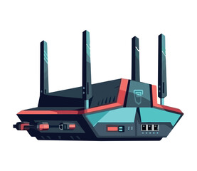 Obraz premium router wifi with antenas