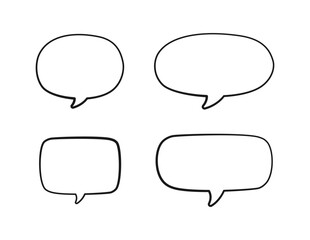 Set of Hand Drawn Comics Style Speech Bubbles