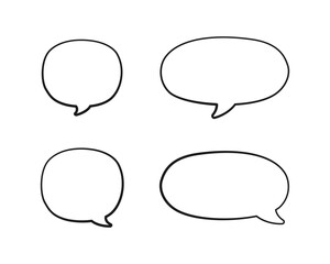 Set of Hand Drawn Comics Style Speech Bubbles