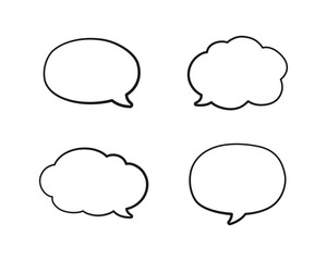 Set of Hand Drawn Comics Style Speech Bubbles