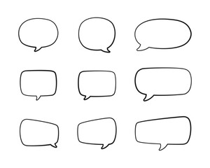 Fototapeta premium Set of Hand Drawn Comics Style Speech Bubbles