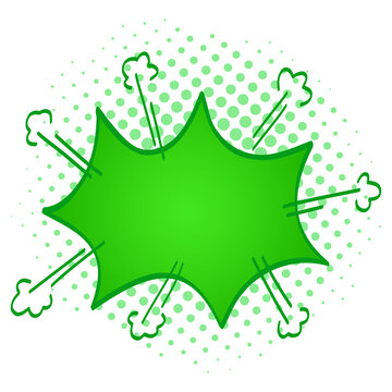 Comic Speech Green Bubble Pop Art Hand Drawn Drawing Emotion Design