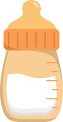 Yellow feeding bottle vector icon illustration for baby