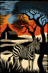 zebras in the wild illustrations