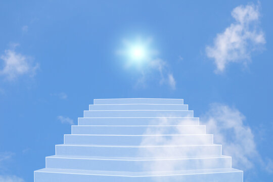 Photo of ladder to walk up to the sky, success concept