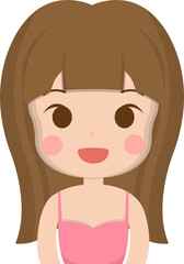 Obraz premium Smiling woman, happy and friendly portrait closeup, vector illustration