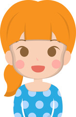 Smiling woman, happy and friendly portrait closeup, vector illustration