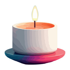 Burning candle symbolizes love and spirituality