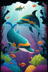fish in the aquarium illustrations