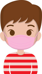 Man wearing a medical mask to prevent allergies and colds and prevent virus infection, vector illustration