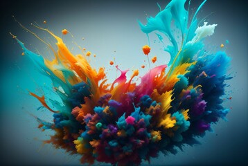 Fototapeta na wymiar A colorful explosion of ink 