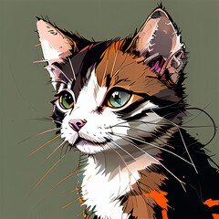 colored drawing of a cat