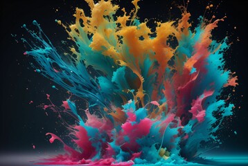 A colorful explosion of ink 