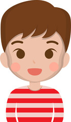 Smiling male, happy and friendly portrait closeup, vector illustration