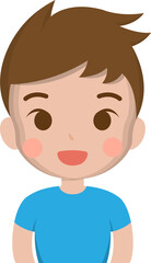 Smiling male, happy and friendly portrait closeup, vector illustration