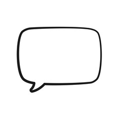 Empty speech bubble text frame. Comic speech bubble doodle outline. Vector illustration.