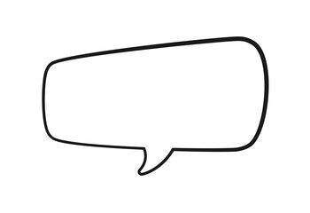 Naklejka premium Empty speech bubble text frame. Comic speech bubble doodle outline. Vector illustration.