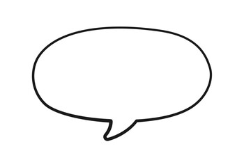 Naklejka premium Empty speech bubble text frame. Comic speech bubble doodle outline. Vector illustration.