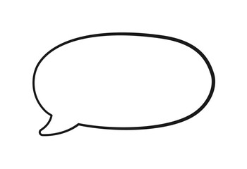 Naklejka premium Empty speech bubble text frame. Comic speech bubble doodle outline. Vector illustration.