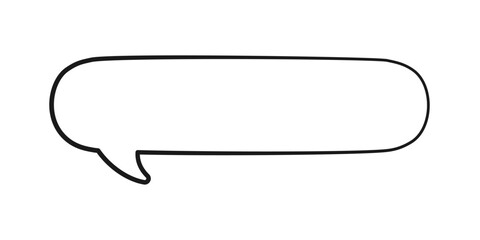 Empty speech bubble text frame. Comic speech bubble doodle outline. Vector illustration.