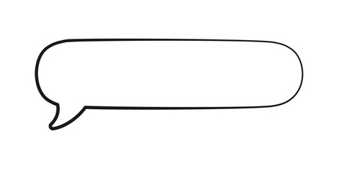 Empty speech bubble chat text frame. Comic speech bubble doodle outline. Vector illustration.