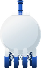Tanker Gasoline Fuel Oil Gas Sphere Petroleum Power Energy Tank Vector Design Isolated