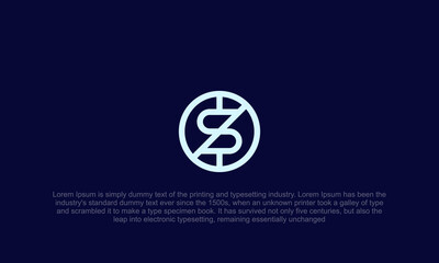 Obraz premium monogram logo combination letter S, O, and circle shape in a dark background